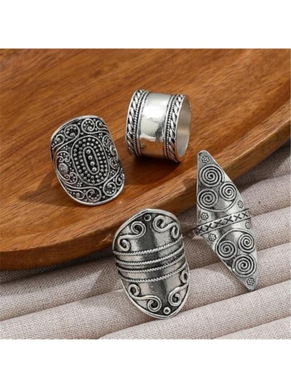 Vintage Stackable Boho Rings Set - Picture 2 of 2